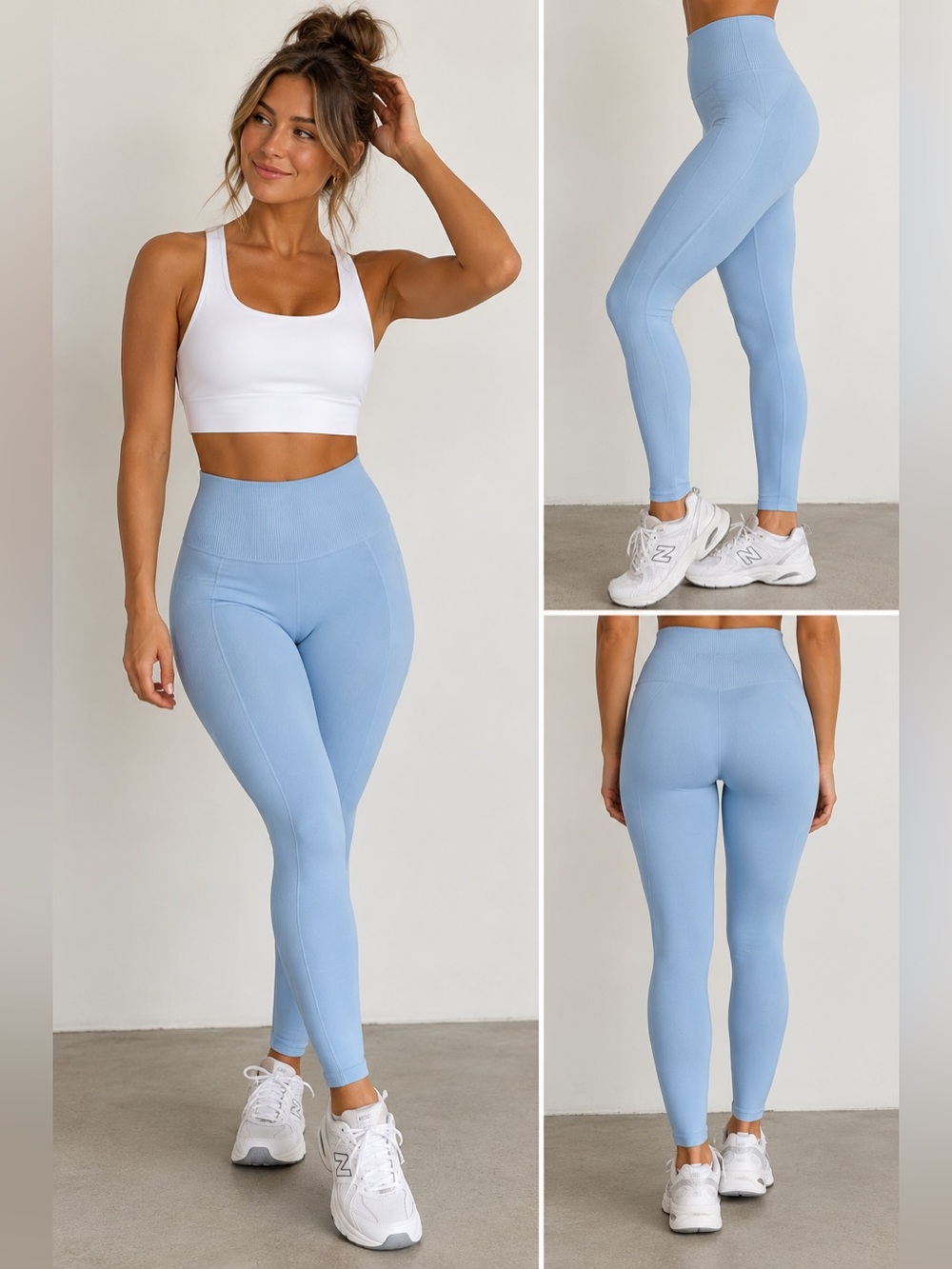 Victoria’s Secret PINK Seamless Leggings M Short Light Blue High Waist